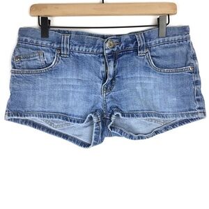 ROXY Denim Jean Shorts Super Short Stretch Y2K 90s Style Surf Size 11 Juniors